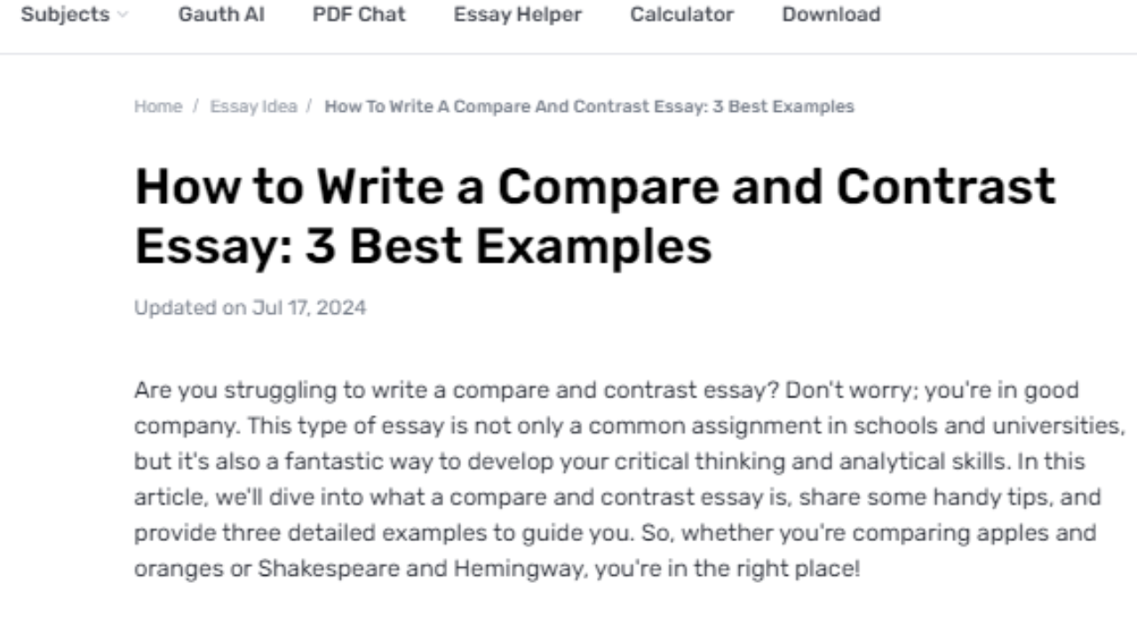What is the distinction between comparing and differentiating Papers?